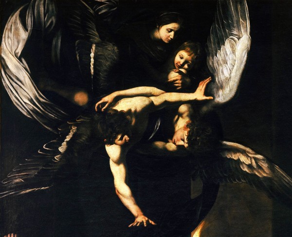 Caravaggio Madonna col Bambino e Angeli