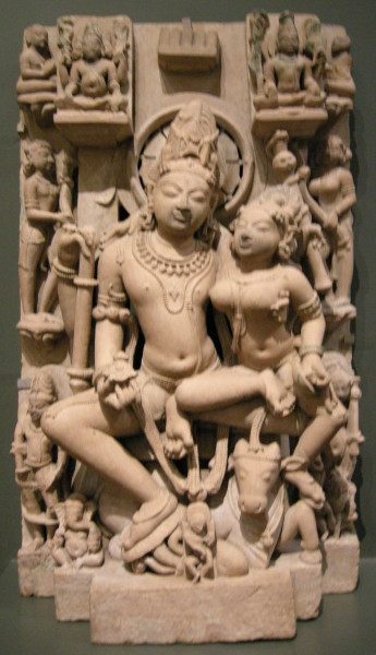 Arte indiana da uttar pradesh, famiglia di shiva, metà del X sec