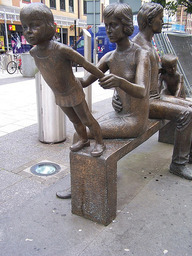 The Family sculpture, by Robert Thomas, in Cardiff