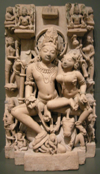 Arte indiana da uttar pradesh, famiglia di shiva, metà del X sec