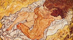 Egon Schiele, "Gli amanti", 1917.